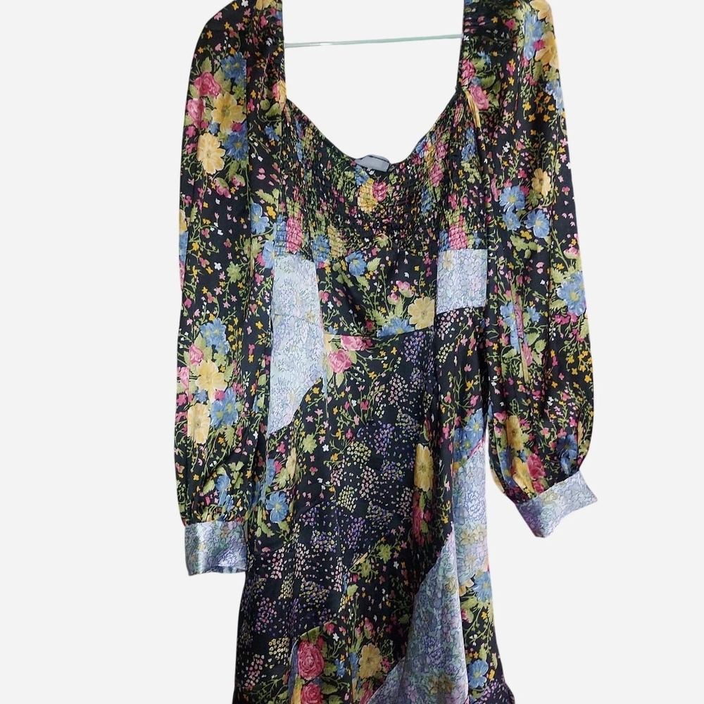 Floral Patchwork Long Sleeve Dress
